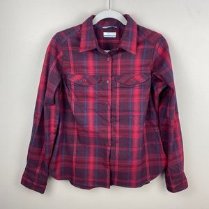 Columbia Silver Ridge Plaid Flannel Button Down Shirt - Size Medium